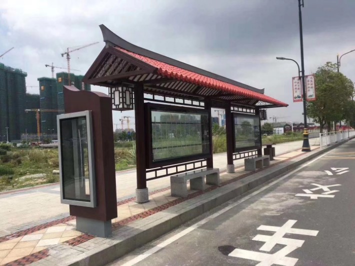 仿古候车亭-灯箱